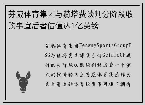 芬威体育集团与赫塔费谈判分阶段收购事宜后者估值达1亿英镑